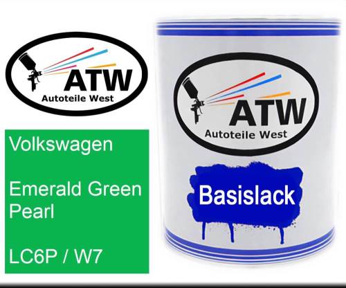 Volkswagen, Emerald Green Pearl, LC6P / W7: 1L Lackdose, von ATW Autoteile West.